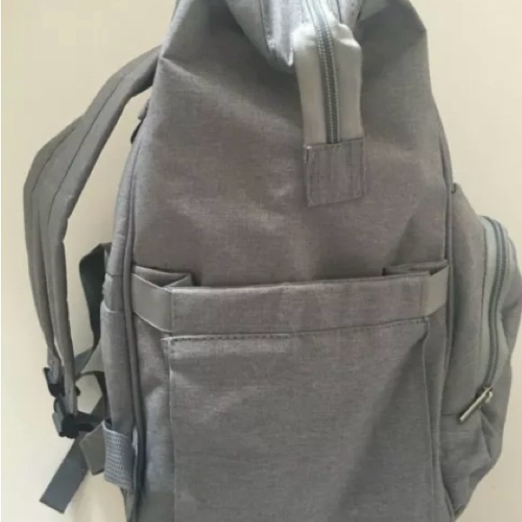 Stylish Gray Multi-Function Diaper Bag Backpack with Changing Pad. - Picture 6 of 13